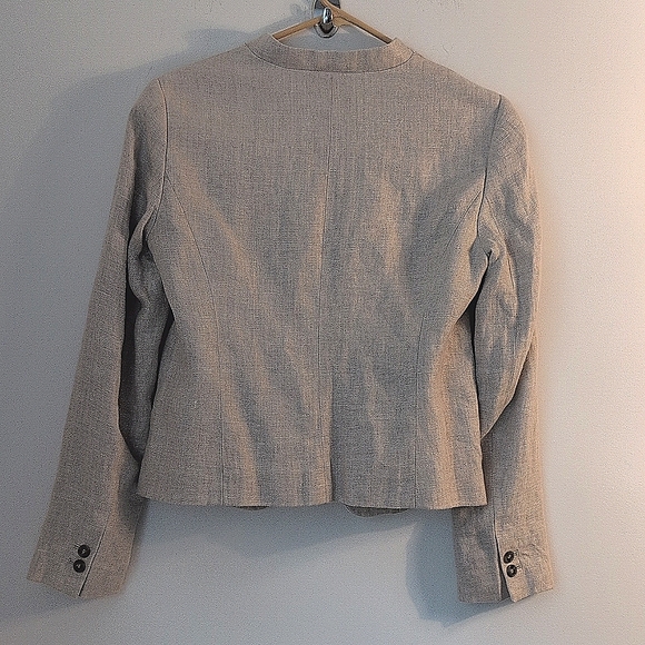 NWT Loft 100% Collarless Linen Blazer Women's Size 6 - Picture 4 of 7
